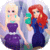 Dress up Elsa and Ariel at the disco