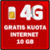 Gratis Kuota Internet 10 GB All Operator